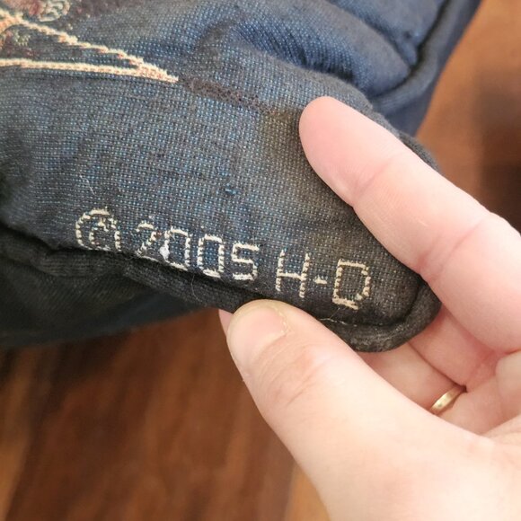 VTG Y2K Harley Davidson Throw Pillows Needlepoint Wolf Bald Eagle 16" Set Of 2 - Picture 9 of 16